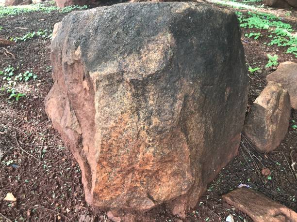 istock Large rock nature garden surface texture detail 1155689502