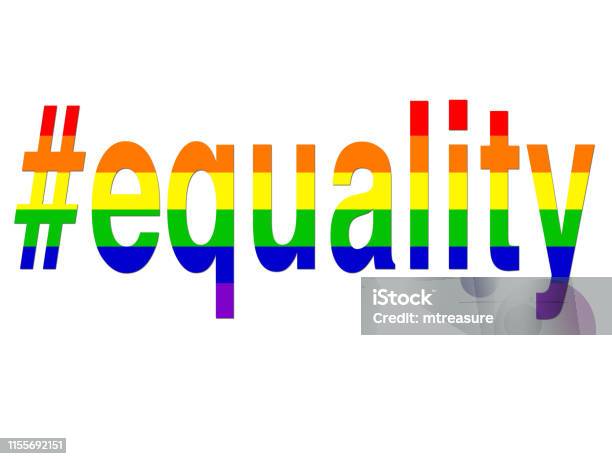 Image Of Lgbt Equality Hashtag Rainbow Wallpaper Background Illustration Positive Celebratory Concept Art For Lesbian Gay Bisexual Transgender Romance Equality Hashtag Over Lgbtqi Rainbow Flag For Same Sex Couples And Homosexual Relationships Stock Illustration - Download Image Now