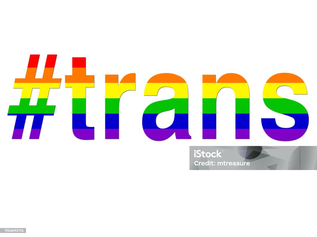 Image of LGBT trans hashtag / rainbow wallpaper background illustration positive, celebratory concept art for lesbian, gay, bisexual, transgender romance, #trans hashtag over LGBTQI rainbow flag for same sex couples and homosexual relationships Stock photo of trans hashtag LGBT rainbow hashtag gay wallpaper background illustration as a positve celebratory abstract concept art for lesbian, gay, bisexual and transgender romance, #trans over LGBTQI rainbow flag for same sex couples and homosexual relationships Abstract stock illustration