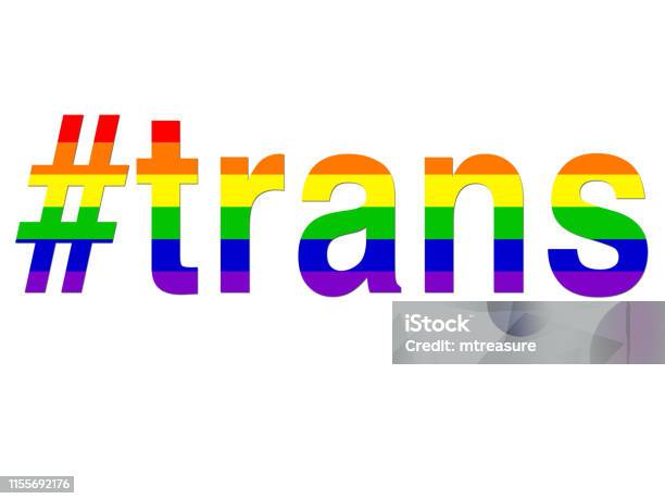 Image Of Lgbt Trans Hashtag Rainbow Wallpaper Background Illustration Positive Celebratory Concept Art For Lesbian Gay Bisexual Transgender Romance Trans Hashtag Over Lgbtqi Rainbow Flag For Same Sex Couples And Homosexual Relationships Stock Illustration - Download Image Now