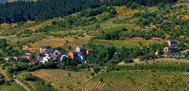 istock Panoramic view of Spanish village and countryside, at spring. 1155694092