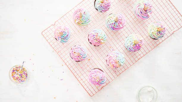 istock Frosting unicorn chocolate cupcakes 1155699153