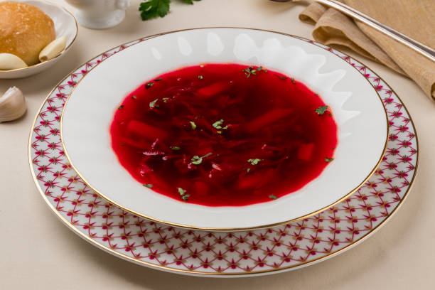 istock Borscht with sour cream 1155702462