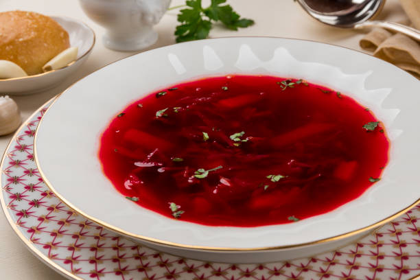 istock Borscht with sour cream 1155702701