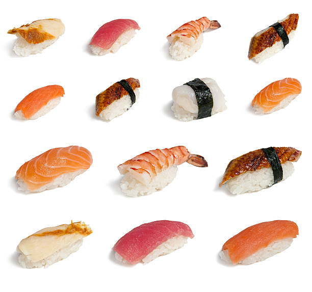 kolekcja sushi - japanese cuisine appetizer gourmet caviar zdjęcia i obrazy z banku zdjęć