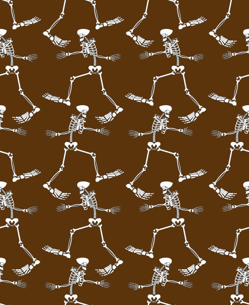 istock Yeti skeleton pattern seamless. Bigfoot skull background. Abominable snowman ornament. sasquatch texture 1155710477