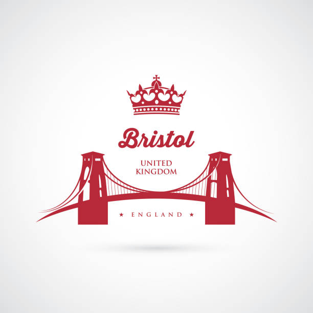Bristol Clifton suspension bridge sign - vector illustration Bristol Clifton suspension bridge sign clifton stock illustrations