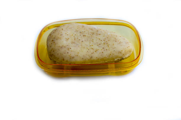 Soap on a soap dish, isolated on a white