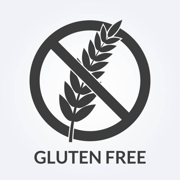 글루텐 프리 아이콘. 곡물이나 밀로 서명합니다. 벡터 그림입니다. - gluten gluten free stock illustrations