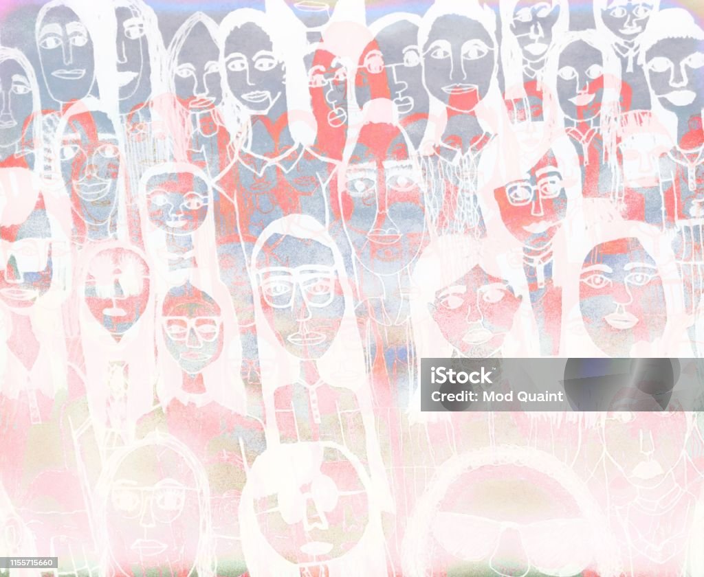 Mural de caras serie artística - Ilustración de stock de Activista libre de derechos