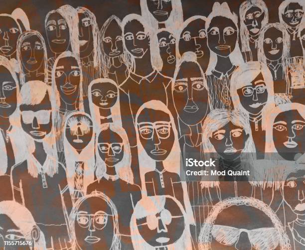 Face Mural Artistic Series Stock Illustration - Download Image Now - Me Too - Social Movement, Activist, Adult