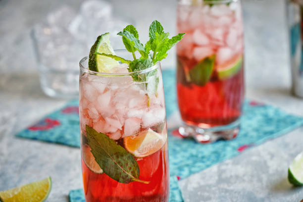 A mocktail on a table in a French resort.