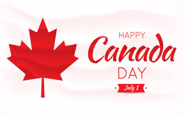 Happy Canada Day card, poster, background with mapple leaf. Vector illustration. Happy Canada Day card, poster, background with mapple leaf. Vector illustration. EPS10 canada day poster stock illustrations