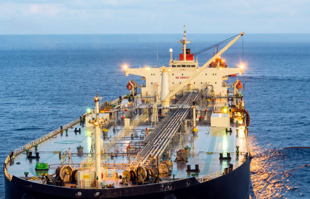 istock Oil tanker deck with pipeline. 1155718700