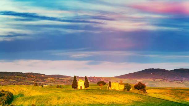 istock Chapel in Tuscany at sunset 1155719459