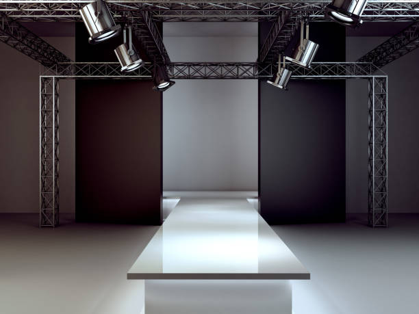 istock Empty fashion runway podium stage interior realistic background 3d render illustration 1155719669