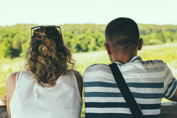 istock Man and girl looking forest 1155719954