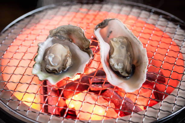 istock grilled oyster on japanese shichirin grill 1155723801