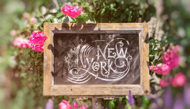 Chalkboard with New York label