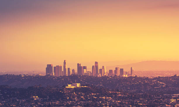 istock Downtown Los Angeles skyline at sunset 1155728547