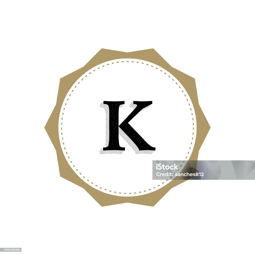 K Monogram Simple Vintage Monogram Letter K Stock Illustration - Download Image Now ...