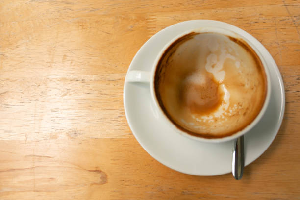 istock Top view of coffee cup that empty after finished drinking. 1155730807
