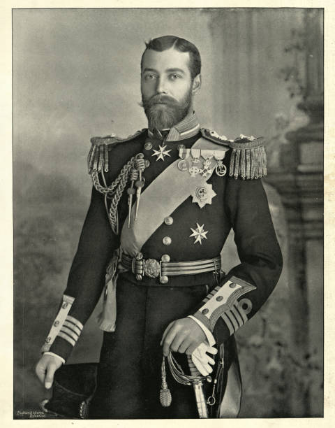 King George V, as Duke of York 1896 Vintage photograph of King George V, as Duke of York 1896. royal person photos stock pictures, royalty-free photos & images