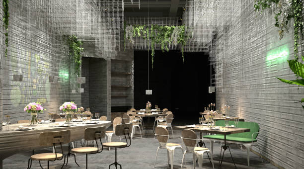 istock 3D render of cafetaria and restaurant 1155735561