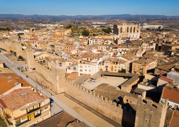 istock View from drone of Montblanc, Spain 1155735713