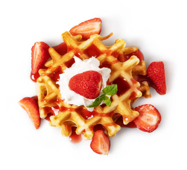 istock viennese waffles with strawberry 1155735737