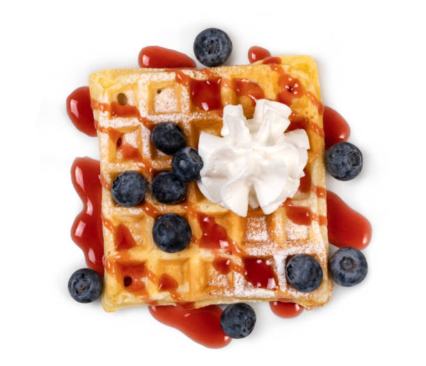 istock viennese waffles with strawberry 1155735745