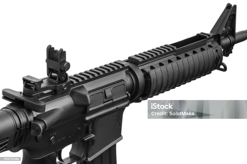 Automatic Rifle Background Modern Automatic Rifle Isolated On White Background Stock Photo ...