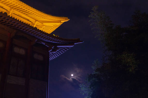 istock Night chinese architecture. Hainan Island, China 1155738059