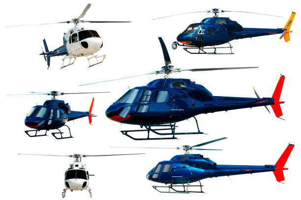 Collection of helicopters isolated