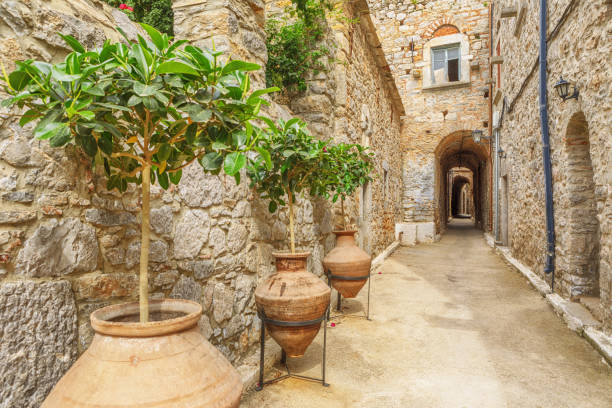 istock Alley in Mesta, Chios Island, Greece 1155738898