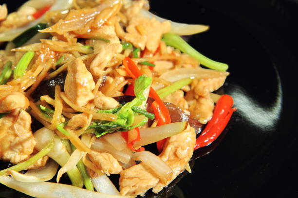 istock Fried chicken tender wrap with spicy ginger 1155739801