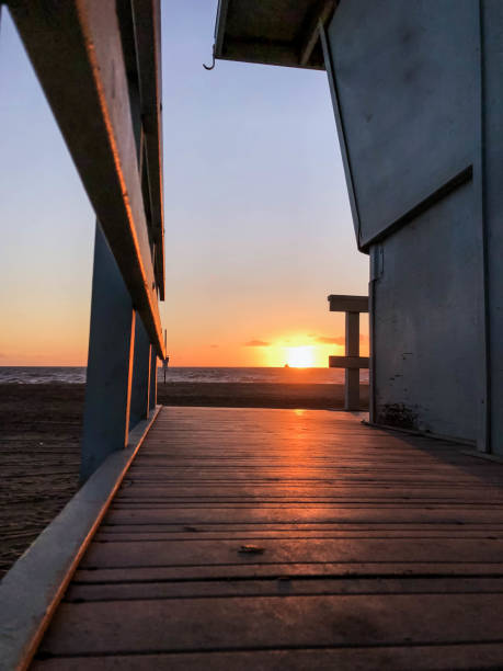 istock Winter sunset over the Pacific Ocean in Los Angeles, CA 1155743749