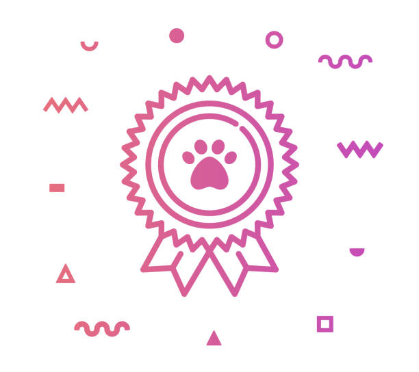 Pet Care Line Style Icon Design Pet care outline style icon design with decorations and gradient color. Line vector icon illustration for modern infographics, mobile designs and web banners. animal welfare stock illustrations