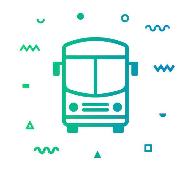 общественный автобус линия стиль иконка дизайн - public transportation isolated mode of transport land vehicle stock illustrations