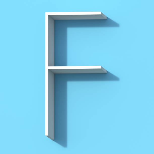 istock Line font with shadow Letter F 3D 1155749231