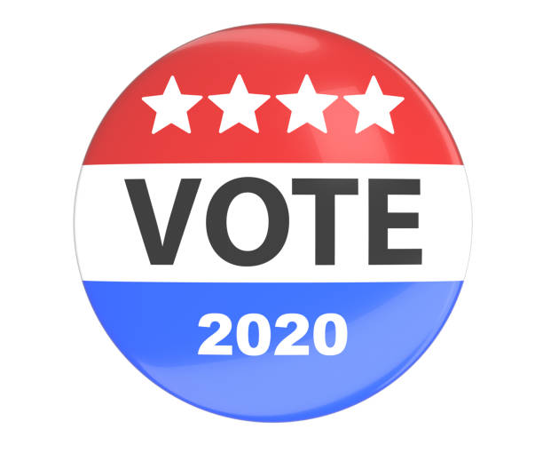 istock Vote election badge button for 2020, vote USA 2020, 3D rendering 1155752089