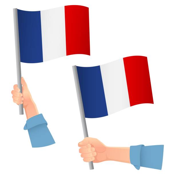 istock Flag in hand. Patriotic background. National flag 1155755852