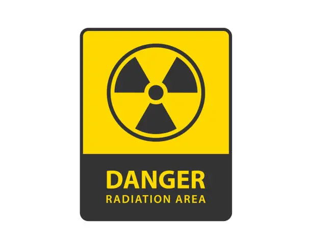 Vector illustration of Radiation icon vector. Warning radioactive sign danger symbol.