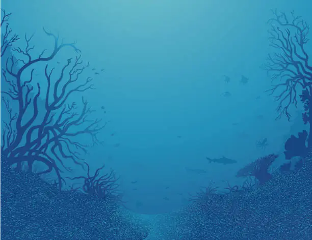 Vector illustration of Deep sea background /