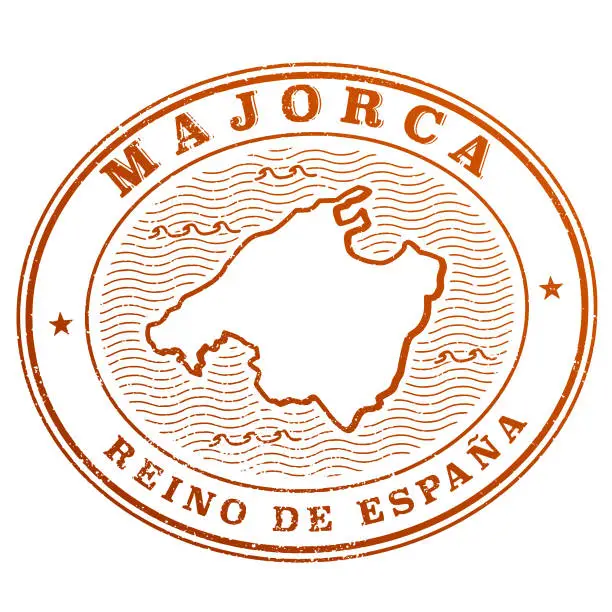 Vector illustration of Mallorca Spain Travel Stamp