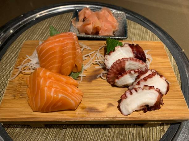 istock Vietnamese japanese raw fish sashimi combo 1155808071