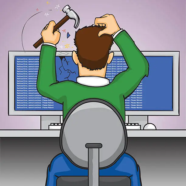 Vector illustration of Computer Frustration