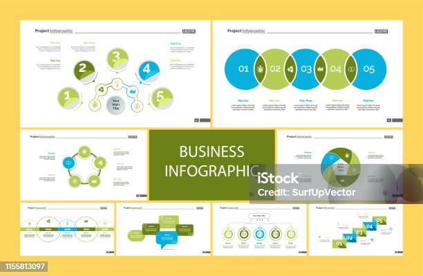 Business Infographic Presentation Slide Design Set Stock Illustration ...
