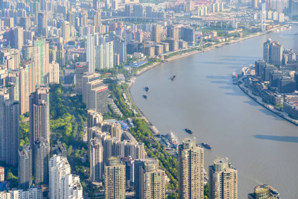 istock Huangpu river and buildings in Shanghai 1155814061