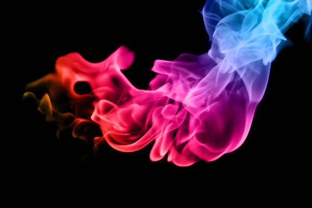 istock abstract colorful Fire flames on black background 1155816630